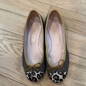 Pretty Ballerinas Leopard Print Flats with Black and Yellow Accents